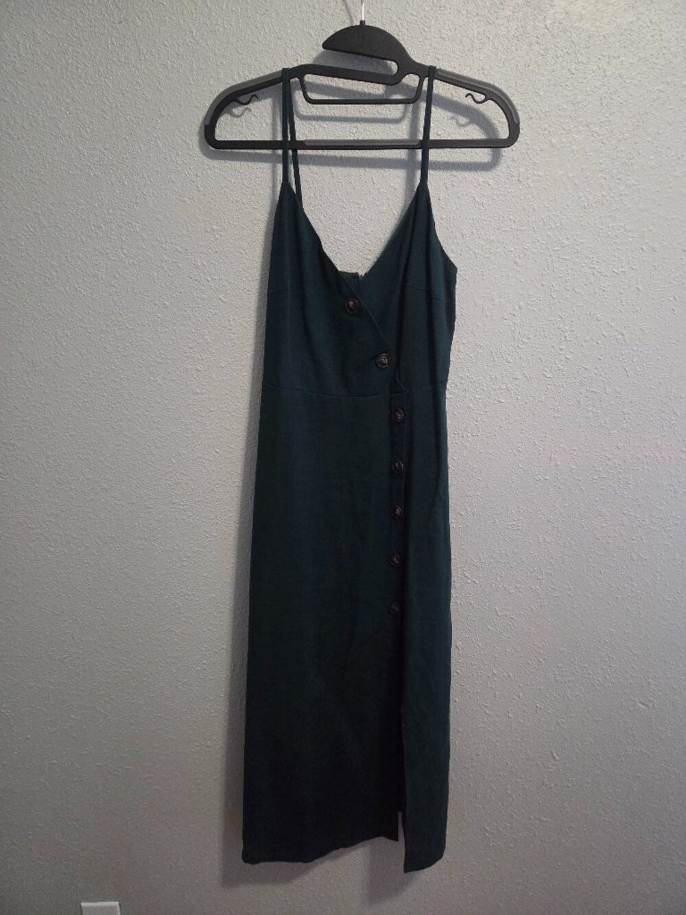 Green midi Lush dress with thigh slit size small